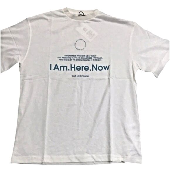 Active After Coffee Graphic T Shirt Unisex I Am Here Now M - Picture 2 of 8